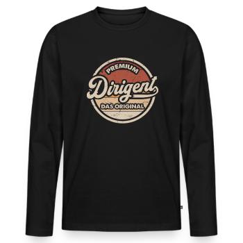 Dirigent Original Lustiges Dirigenten - Männer Premium Bio Langarmshirt - Schwarz - Vorne - Nico (187cm)