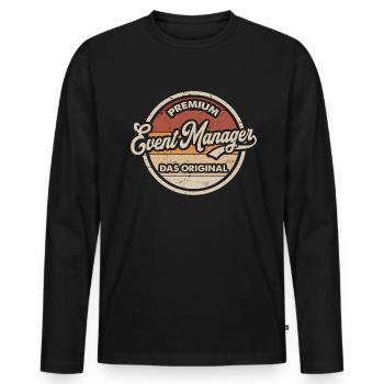 Event Manager Original Eventmanager - Männer Premium Bio Langarmshirt - Schwarz - Vorne - Nico (187cm)