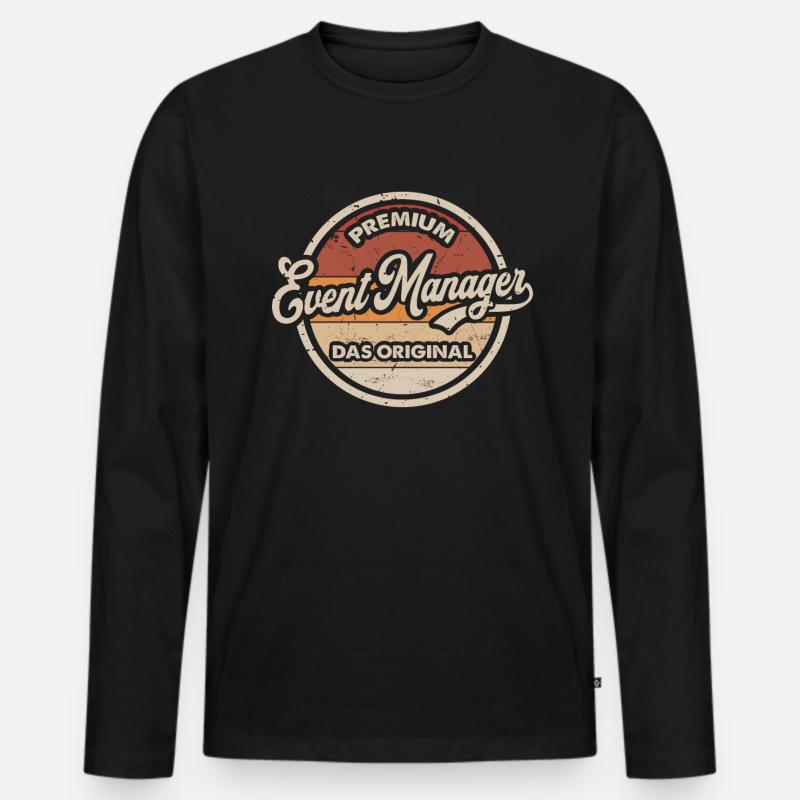 Event Manager Original Eventmanager - Männer Premium Bio Langarmshirt - Schwarz