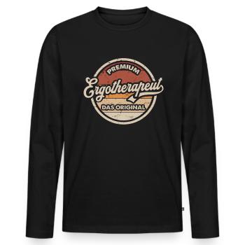 Ergotherapeut Original Ergotherapeuten - Männer Premium Bio Langarmshirt - Schwarz - Vorne - Nico (187cm)