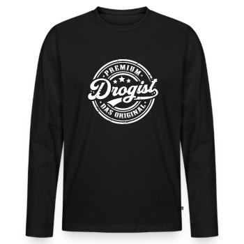 Drogist Original Lustiges Drogisten - Männer Premium Bio Langarmshirt - Schwarz - Vorne - Nico (187cm)