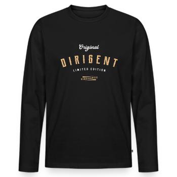 Dirigent Limited Edition Dirigenten - Männer Premium Bio Langarmshirt - Schwarz - Vorne - Nico (187cm)