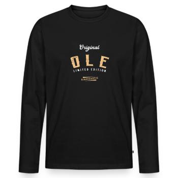 Ole Limited Edition - Männer Premium Bio Langarmshirt - Schwarz - Vorne - Nico (187cm)