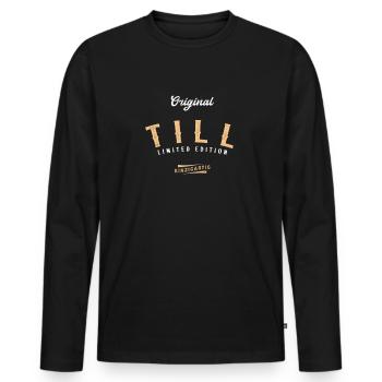 Till Limited Edition - Männer Premium Bio Langarmshirt - Schwarz - Vorne - Nico (187cm)