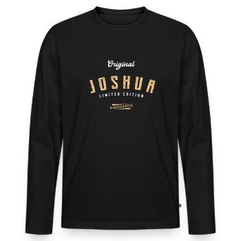 Joshua Limited Edition - Männer Premium Bio Langarmshirt - Schwarz - Vorne - Nico (187cm)