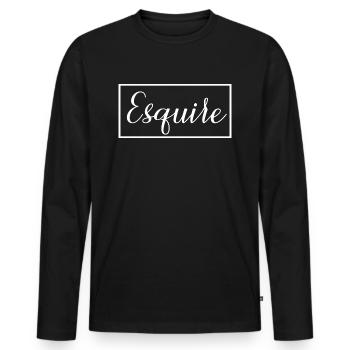 Esquire Graduated Lawyer School Student - Men's Premium Organic Long Sleeve Shirt - black - Front - Nico (187cm)