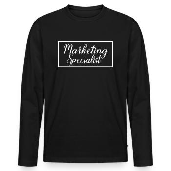 Marketing Specialist Proud Graduated Marketer - Men's Premium Organic Long Sleeve Shirt - black - Front - Nico (187cm)