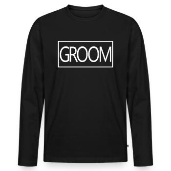 Groom - Mari à être Wedding Party Engagement - T-shirt manches longues Premium bio Homme - noir - Devant - Nico (187cm)