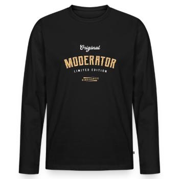 Moderator Limited Edition - Männer Premium Bio Langarmshirt - Schwarz - Vorne - Nico (187cm)