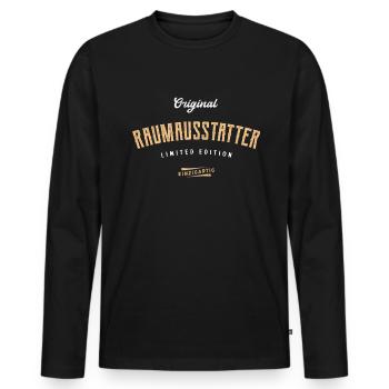 Raumausstatter Limited Edition Raumausstattung - Männer Premium Bio Langarmshirt - Schwarz - Vorne - Nico (187cm)