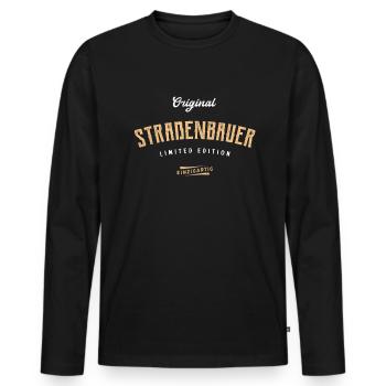 Straßenbauer Limited Edition Straßenbau - Männer Premium Bio Langarmshirt - Schwarz - Vorne - Nico (187cm)