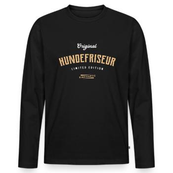 Hundefriseur Limited Edition Hunde Friseur - Männer Premium Bio Langarmshirt - Schwarz - Vorne - Nico (187cm)