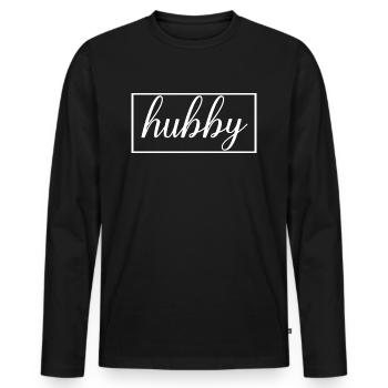 Lune de miel de mariage de mariage de fiançailles de mariée - T-shirt manches longues Premium bio Homme - noir - Devant - Nico (187cm)
