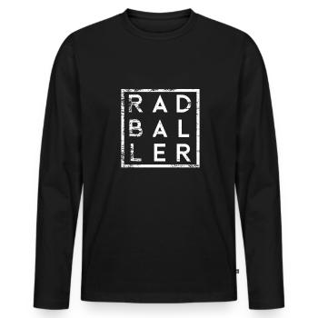 Radball Minimalismus Radballer - Männer Premium Bio Langarmshirt - Schwarz - Vorne - Nico (187cm)