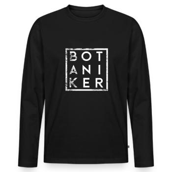 Botaniker Minimalismus Botanik - Männer Premium Bio Langarmshirt - Schwarz - Vorne - Nico (187cm)