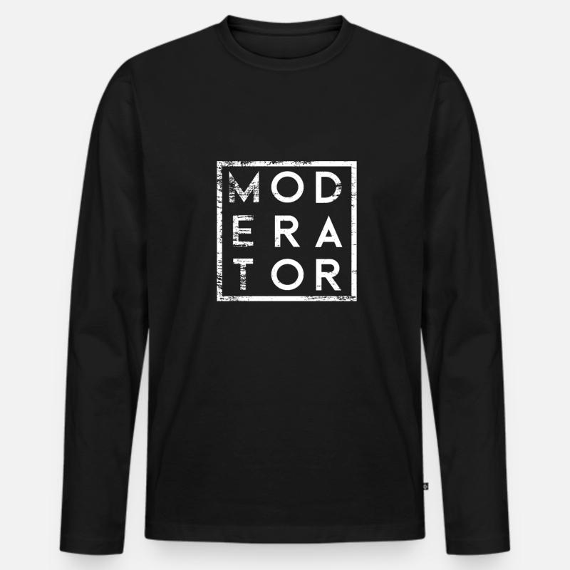 Moderator Minimalismus - Männer Premium Bio Langarmshirt - Schwarz