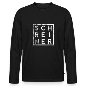 Schreiner Minimalismus - Männer Premium Bio Langarmshirt - Schwarz - Vorne - Nico (187cm)