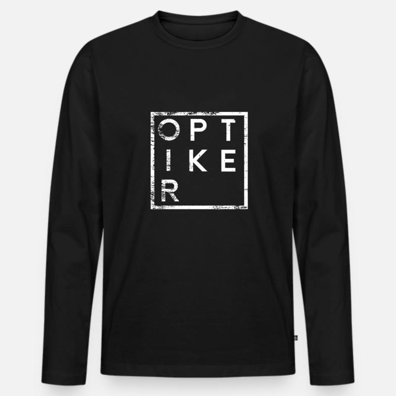 Optiker Minimalismus - Männer Premium Bio Langarmshirt - Schwarz