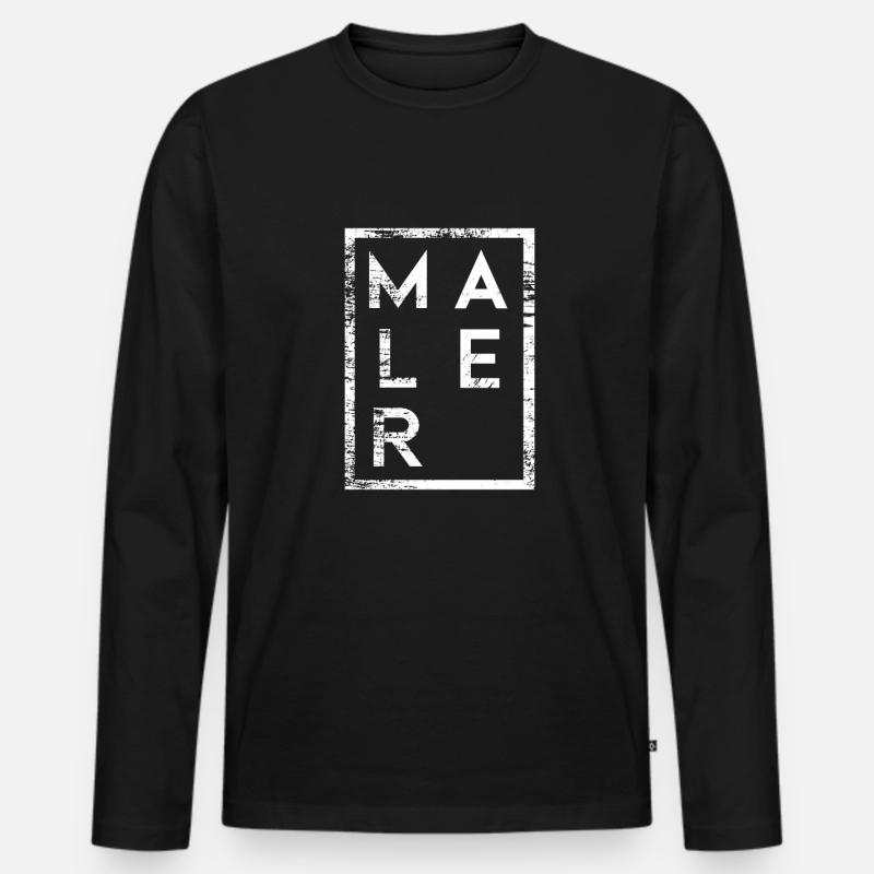 Maler Minimalismus - Männer Premium Bio Langarmshirt - Schwarz