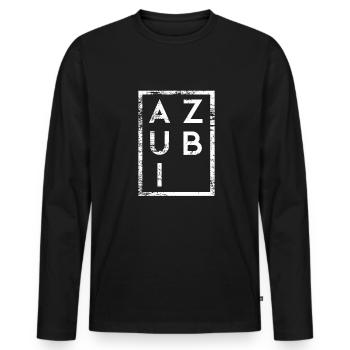 Azubi Minimalismus Auszubildender - Männer Premium Bio Langarmshirt - Schwarz - Vorne - Nico (187cm)