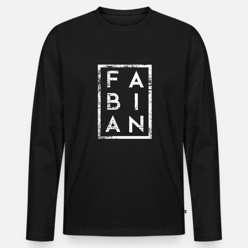 Fabian Minimalismus - Männer Premium Bio Langarmshirt - Schwarz