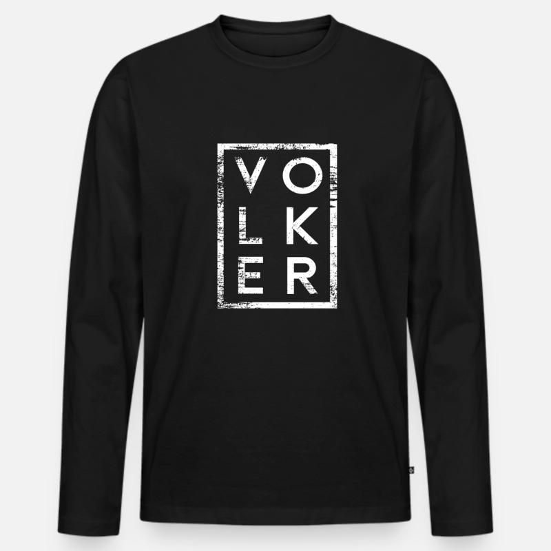 Volker Minimalismus - Männer Premium Bio Langarmshirt - Schwarz