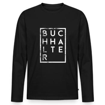 Buchhalter Minimalismus Buchhaltung - Männer Premium Bio Langarmshirt - Schwarz - Vorne - Nico (187cm)