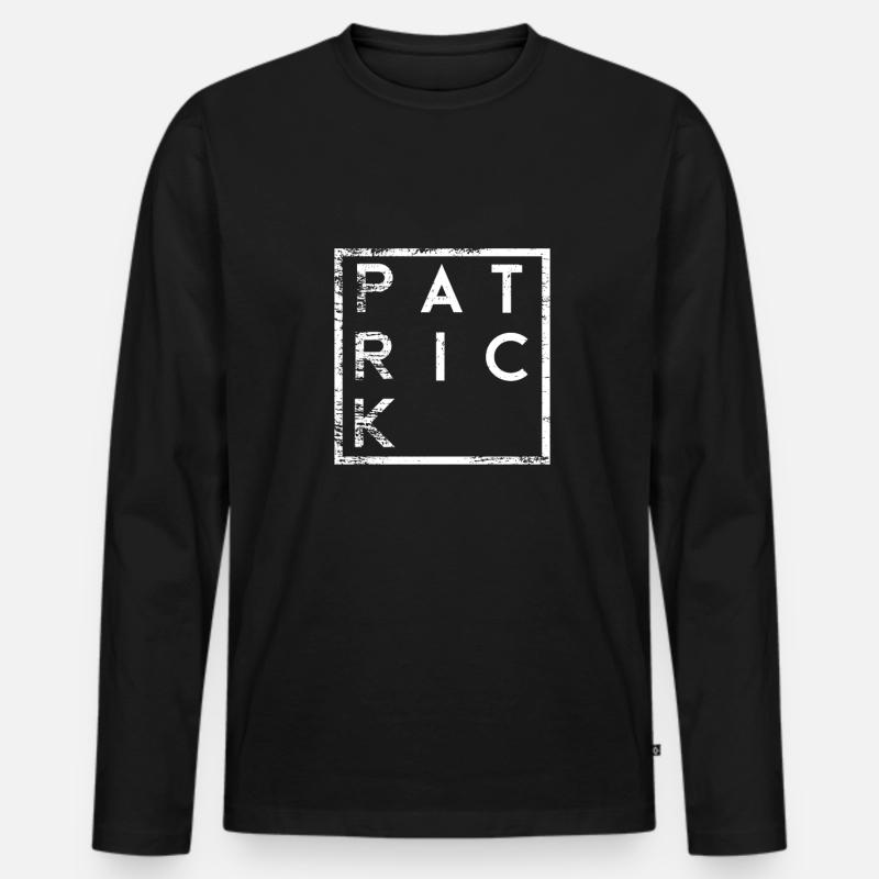 Patrick Minimalismus - Männer Premium Bio Langarmshirt - Schwarz