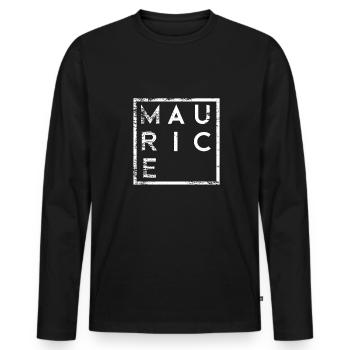 Maurice Minimalism - Men's Premium Organic Long Sleeve Shirt - black - Front - Nico (187cm)