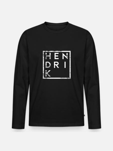 Hendrik Minimalisme - T-shirt manches longues Premium bio Homme - noir