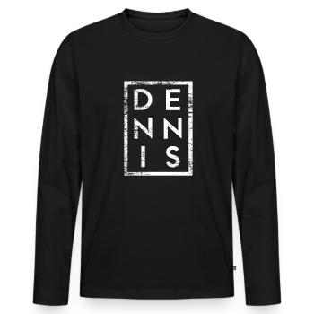Dennis Minimalisme - T-shirt manches longues Premium bio Homme - noir - Devant - Nico (187cm)