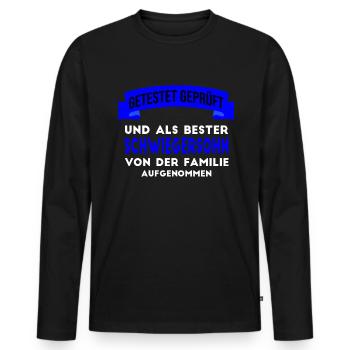 Bester Schwiegersohn der Welt. - Männer Premium Bio Langarmshirt - Schwarz - Vorne - Nico (187cm)
