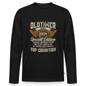 Vintage 2004 Vintage Born Birthday Gift - Men's Premium Organic Long Sleeve Shirt - black - Front - Nico (187cm)