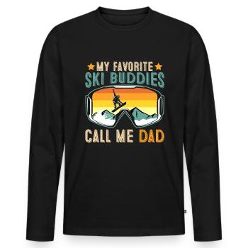 Ski Buddies Appelez-moi Papa Vintage - T-shirt manches longues Premium bio Homme - noir - Devant - Nico (187cm)