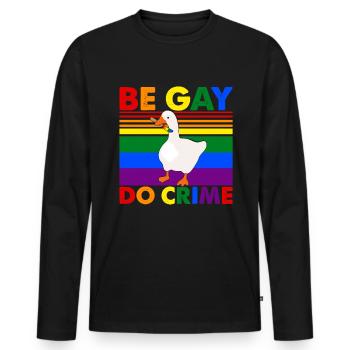 Be Gay Do Crime LGBTQ Pride Month - Männer Premium Bio Langarmshirt - Schwarz - Vorne - Nico (187cm)