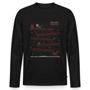 Retro Gaming Gifts Ugly Christmas Sweate - Men's Premium Organic Long Sleeve Shirt - black - Front - Nico (187cm)