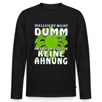Peut-être pas stupide mais pas de t-shirt - T-shirt manches longues Premium bio Homme - noir - Devant - Nico (187cm)