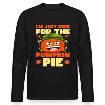 Thanksgiving Soldier For Pumpkin - Men's Premium Organic Long Sleeve Shirt - black - Front - Nico (187cm)