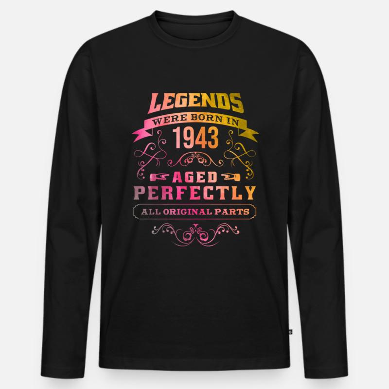 1943 Birthday - Männer Premium Bio Langarmshirt - Schwarz