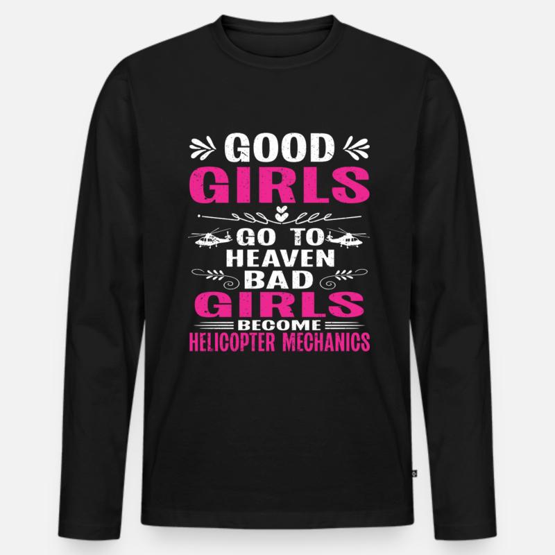 Helicopter Technician Helicopter Mechanic - Männer Premium Bio Langarmshirt - Schwarz