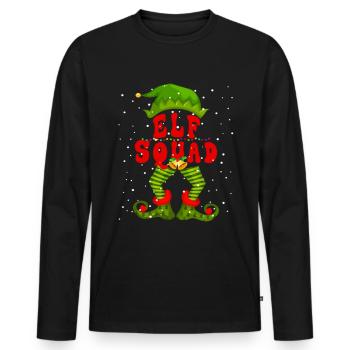 Elf Squad Cute Elf Christmas - Men's Premium Organic Long Sleeve Shirt - black - Front - Nico (187cm)