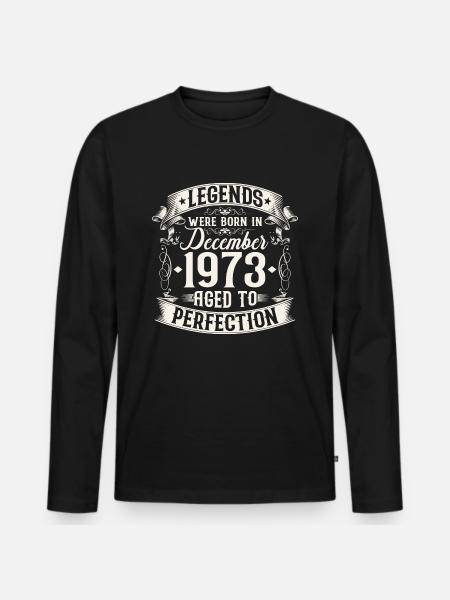 Dicembre nato 1973 Compleanno annata - Maglia a manica lunga ecologica premium da uomo - nero