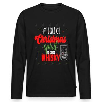 Plein d’ de Noël appelé whisky - T-shirt manches longues Premium bio Homme - noir - Devant - Nico (187cm)