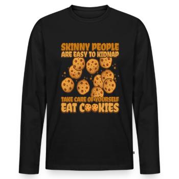 Cookie Quite Cookie Bakery - Männer Premium Bio Langarmshirt - Schwarz - Vorne - Nico (187cm)