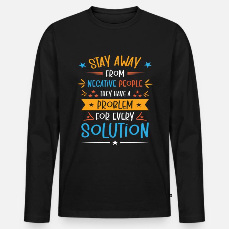Solution Critical Thinkers Positive Motivation - Männer Premium Bio Langarmshirt - Schwarz