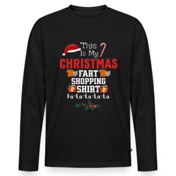 Ceci est ma chemise de Noël - T-shirt manches longues Premium bio Homme - noir - Devant - Nico (187cm)