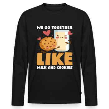 Lait et biscuits Biscuit drôle - T-shirt manches longues Premium bio Homme - noir - Devant - Nico (187cm)