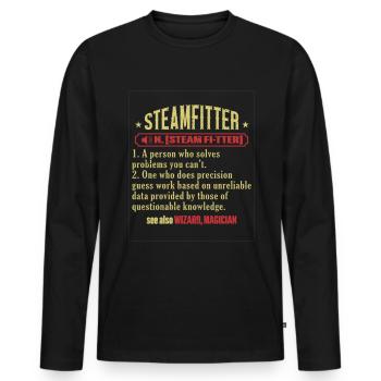 Steam Fitter Steam Technician Steamfitter - Men's Premium Organic Long Sleeve Shirt - black - Front - Nico (187cm)