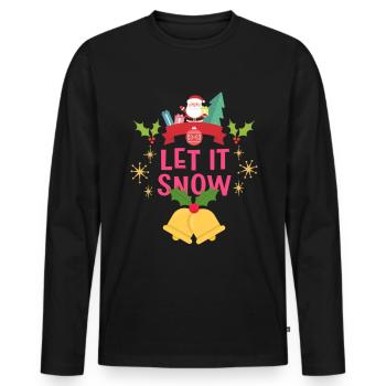 Christmas Let It Snow - Men's Premium Organic Long Sleeve Shirt - black - Front - Nico (187cm)