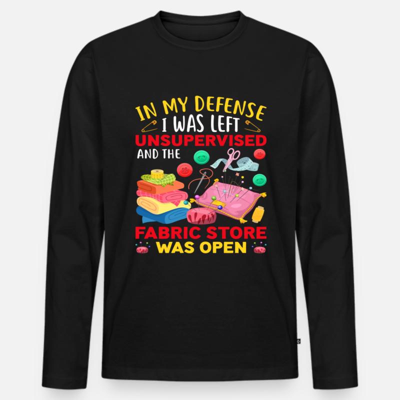 Funny Quilting Gift - Männer Premium Bio Langarmshirt - Schwarz